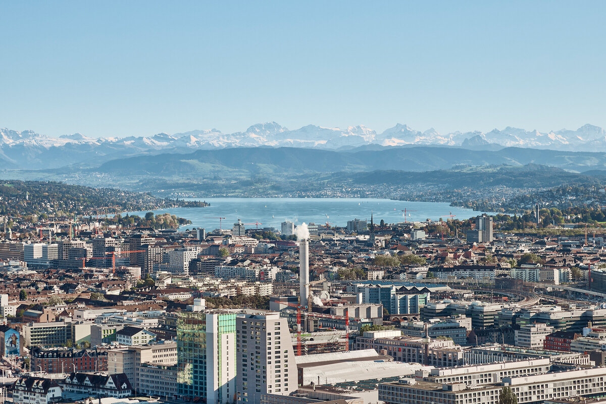 Zürich mit See und Alpen